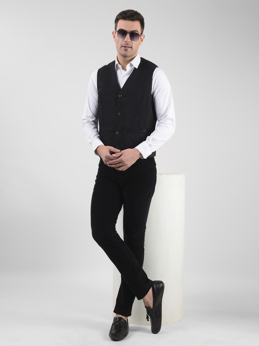 Numero Uno Men Solid Black Waistcoat